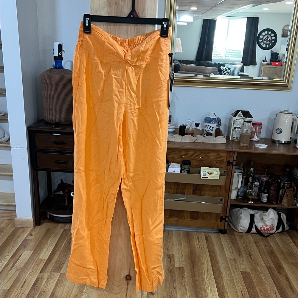 Orange Straight Leg Women's Pants